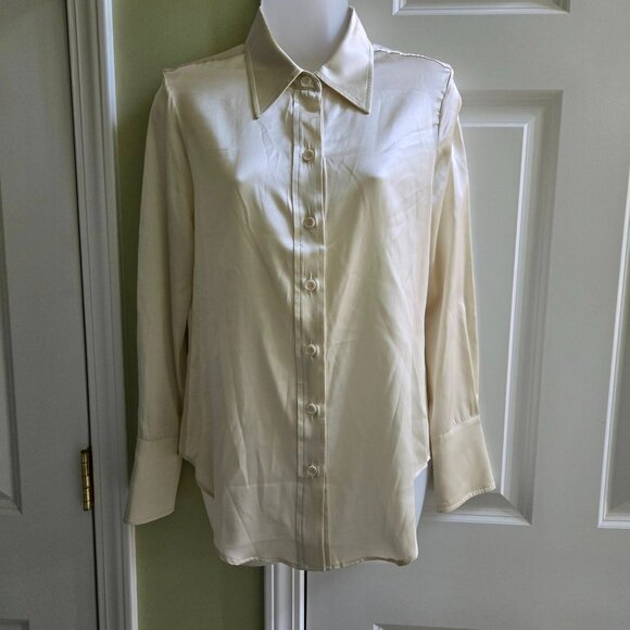 SABLYN Vincent B Slim Fit Button Down Top in Gardenia Size XS - Picture 5 of 14